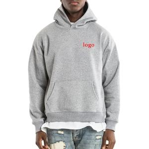 Sweats à capuche et sweat-shirts pour hommes en coton épais de haute qualité Logo brodé et imprimé surdimensionné personnalisé noir-pour l'hiver - Product Image 1