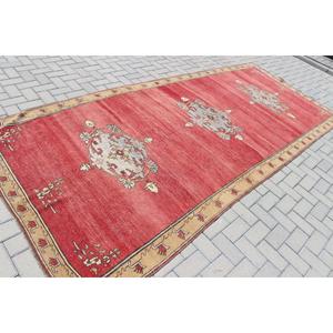 พรมตุรกีขนาด 5x12.2 ฟุต, พรมขนาดใหญ่สไตล์วินเทจ, พรมลายดอกไม้สีแดง - Product Image 2