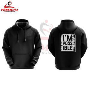 Sudaderas con capucha de lana pesada personalizadas Unisex, sudaderas en blanco de gran tamaño de algodón de alta calidad para hombres de talla grande bordados - Product Image 1