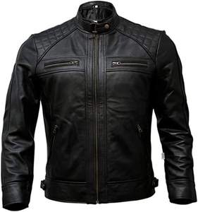 Venta al por mayor de invierno grueso chaqueta de cuero de vaca proveedor personalizado logotipo en relieve Forro Cierre de cremallera transpirable OEM de Pakistán - Product Image 4