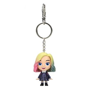 Wednesday 3D <b>Cute</b> Cartoon <b>Keyring</b> Custom Enid Nevermore Uniform PVC Keychain UV Printed Light Keychain for Key Use - Product Image 1