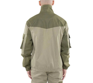 Survêtement Homme Vert Olive Color Block Manches Longues Col Montant Fermeture Éclair Décontracté Respirant Polyester Coton Tenue d'Automne - Product Image 2