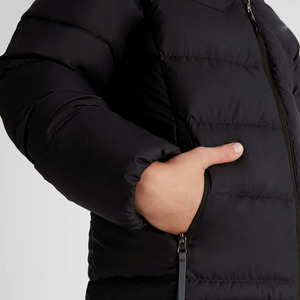 2025 Men's Black <b>Thin</b> <b>Puffer</b> <b>Jacket</b> Luxury High Quality Custom Casual Winter Wear Stand Collar Zipper Closure Plain Dyed - Product Image 5