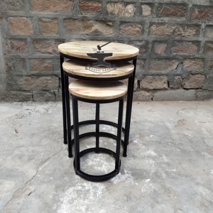 Rắn xoài gỗ làm tổ Bàn cà phê di động thiết lập của ba cho phòng khách - Product Image 3