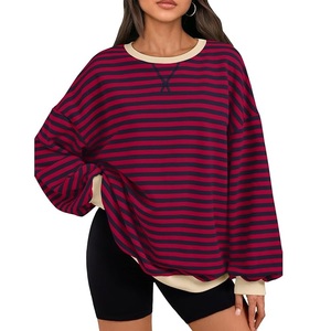 Wholesale <b>Women's</b> Knitted 100% Cotton Sweatshirt Long Sleeves Neck New Design Luxury Yarn Dyed Quick-Drying Breathable - Product Image 1