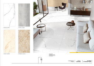 กระเบื้องปูพื้นพอร์ซเลนขนาด60x120ซม. และ600x1200มม. มีพื้นผิวด้านและมันวาวสำหรับห้องอพาร์ตเมนต์ดีไซน์ทันสมัย - Product Image 6