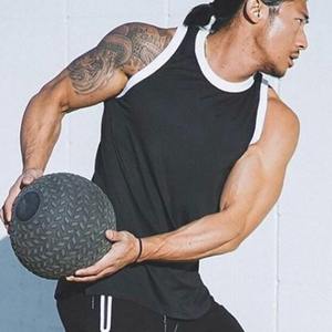 Débardeur surdimensionné noir délavé à l'acide personnalisé pour hommes 95% coton 5% débardeur ras-du-cou en spandex sérigraphie - Product Image 6