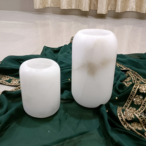Portavelas de alabastro natural artesanal, colección de diseñador con acabado de lujo, diseño exclusivo, gama alta, calidad superior - Product Image 1