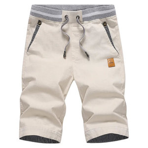 Pantaloncini da uomo in cotone e lino stile sportivo pantaloncini Cargo Casual decorazioni con Logo 2XL tessuto/maglia in poliestere nuovissima moda estiva - Product Image 4