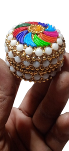 Caja decorativa hecha a mano Kumkum, accesorio duradero y elegante Pooja, caja de anillo para decoración del hogar - Product Image 3