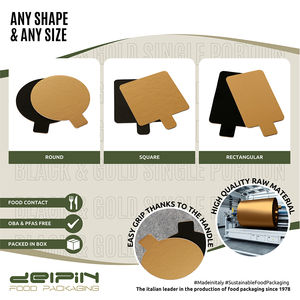 Made in Italy Laminado Desechable Redondo Negro y Oro Mini Cake Board Postre Monoportion Cartón Diferentes Tamaños - Product Image 3