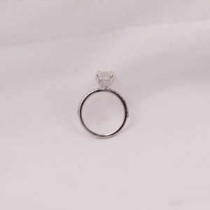 Radiant Cut Lab Grown Diamond Engagement Ring Hidden Halo 14K <b>Solid</b> Gold Trendy Style IGI Certificate Women's Fashion Gift Ring - Product Image 6