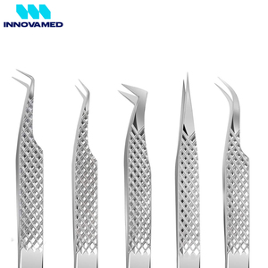 Pinzas de Precisión para Pestañas de Acero Inoxidable, Duraderas, Antimagnéticas, Renovables, de Alta Calidad, Juego de 5 Piezas para Extensiones de Pestañas - Product Image 6