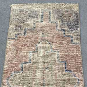 1.5x3 ft Turkish Rug, Vintage Rug, <b>Brown</b> Ikat <b>Wool</b> Rug - Product Image 5