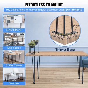 OEM Custom Iron Square Table Legs Midcentury Heavy Duty Design for Living Room & Home Office EDPTBL000 - Product Image 3