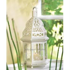 White Coated Iron & Colorful Glass <b>Candle</b> <b>Lantern</b> Handmade for Home Christmas & Garden Decor Hanging <b>Candle</b> <b>Lantern</b> - Product Image 2