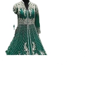 Robe de soirée de style musulman pour mariée, vêtements lourds en coton et georgette, costumes de pelouse pakistanaise, costumes pataila punk jabs - Product Image 3