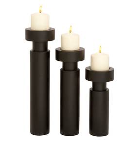 Bougeoir élégant en aluminium fini noir Un ajout majestueux à la décoration intérieure et parfait pour les célébrations de Noël - Product Image 2