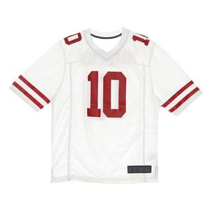 Maillot de football américain personnalisé blanc et rouge à col en V, manches courtes, en maille respirante, uniforme d'équipe, vêtements de sport - Product Image 1