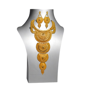 ชุดต่างหูสร้อยคอพร้อมชุดต่างหูชุบทอง22K ชุดสร้อยคอสไตล์อินเทรนด์ - Product Image 2