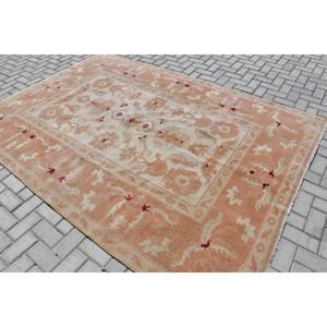 Classique Orange Beige 6.2X8.9 pieds tapis turc laine Viscose Polyester Latex support Patchwork motif pour adolescent salon couloir - Product Image 2
