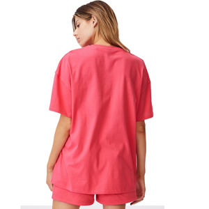 Camiseta extragrande de alta calidad para mujer, Camiseta con estampado personalizado de logotipo de talla grande, estilo informal de ocio, diseño sencillo en blanco para el verano - Product Image 3