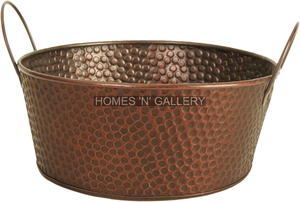 Galvanized Steel Garden Planter Garden and Home Decorative Metal Designer Bucket With Handles - Product Image 2