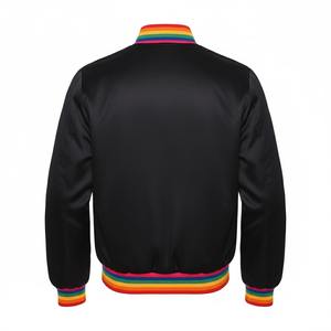 Vente en gros Veste en satin personnalisée Blouson d'aviateur léger et brillant pour hommes et femmes OEM/ODM accepté - Product Image 2