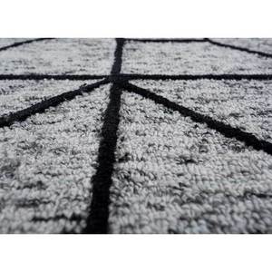 Tapis en laine et viscose tufté à la main TNQ-25 Contour gris noir, grand rectangle géométrique pour chambre à coucher, chambre d'adolescent, couloir, 10 mm, fait main - Product Image 3