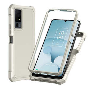 Funda Protectora de TPU Gruesa Pintada con Marco de PC para TCL 40 XL, TCL 40 T, T608DL, Lively Jitterbug Smart4, Color Gris - Product Image 1