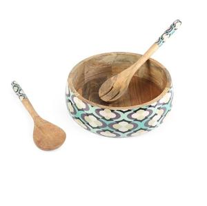 Novedad, Elegantes Tazones para Servir Palomitas de Maíz con Acabado Esmaltado, Tazón de Cocina, Tazón de Madera de Mango para la Mesa del Comedor - Product Image 2