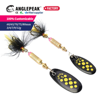 Leurre Spinner en ligne avec hameçon triple à plumes, 3-12g, cuillère en métal composite rigide à paillettes pour achigan et brochet