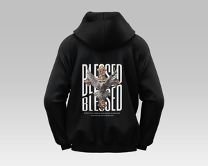 Sweat à capuche surdimensionné personnalisé de haute qualité imprimé directement en usine à carreaux lavés style de rue hip-hop tissage tricoté du Viet Nam - Product Image 1