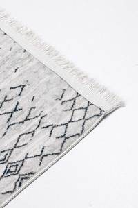 Tapis de couloir en velours bleu et blanc, lavable, 10 mm, géométrique, marocain, en polyester, antidérapant, Turquie, vente en gros, taille personnalisée, OEM, moderne - Product Image 3