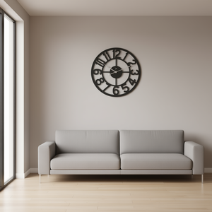 JUSTAMINUTE Black <b>Wall</b> <b>Clock</b> 60cm Model 21551N - Product Image 3