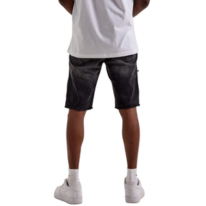 Mens <b>Black</b> Denim <b>Shorts</b> Distressed Ripped Cargo Style Casual Summer Breathable Quick Dry 100% Cotton Washed Streetwear Modern - Product Image 2