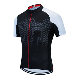 Maillot de cyclisme pour hommes, manches courtes, blanc, bleu sarcelle, fermeture éclair complète, vêtements de vélo de route, respirant, séchage rapide - Product Image 2