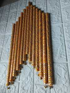 ไม้ดันดียาสีส้มประดับลูกไม้สำหรับเทศกาลนาวราตรี, ของตกแต่งงานแต่งงานแบบบันจารา, อุปกรณ์ประกอบการเต้นคู่แบบกุจราตี - Product Image 4