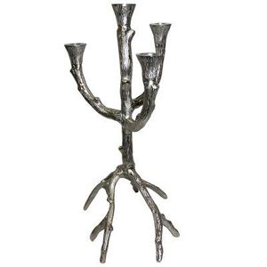 Centro de mesa de candelabros de metal chapado en oro, ideal para decoración de recepción de bodas e iluminación de velas de mesa - Product Image 6