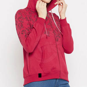 เสื้อฮู้ดผ้าฟลีซสำหรับผู้หญิงเสื้อฮู้ดขนแกะมีซิป - Product Image 2