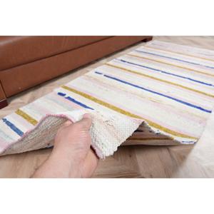 Tapis turc vintage 2,9x7,1 pieds, tapis bleu et blanc à bordures - Product Image 3