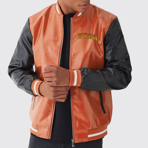 Fabricant OEM, veste de baseball varsity en cuir imperméable de haute qualité, broderie en chenille, lettres personnalisées, pour hommes, collège - Product Image 2