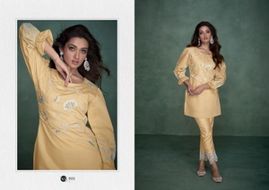 Hevy Coton et Viscose PV Chandigarh Avec Travail À La Main Avec Pantalon Multi Travail Ensemble Co-Ord Kurti - Product Image 2