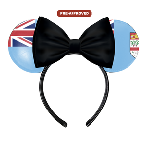 Diadema Personalizada Hecha a Medida con Diseño de Orejas de Ratón y Bandera de Fiyi H.E.R. Accesorios - Product Image 1