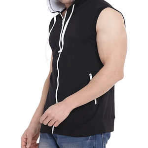 Camisetas sin Mangas con Capucha para Hombre de Alta Calidad para Invierno, 100% Algodón, Sudadera sin Mangas con Capucha - Product Image 5