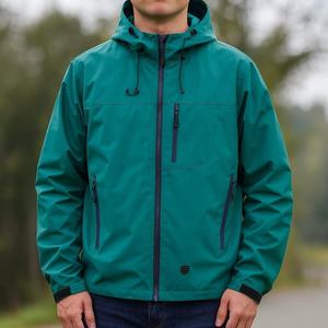 Chaqueta con logotipo al por mayor, chaqueta de fútbol softshell con cremallera y marca personalizada para hombre, cortavientos vintage - Product Image 5