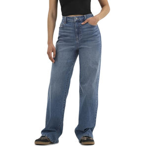 Của Phụ Nữ Giản Dị Thấp Tăng Rộng Chân Quần Jean Chuỗi Thẳng Chân Denim Quần Với Túi Cộng Với Kích Thước Quần Vận Chuyển Hàng Hóa - Product Image 2