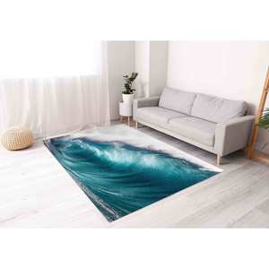 Tapis Onde Océanique : Tapis d'appoint antidérapant imprimé en 3D, Tapis en chenille - Product Image 2