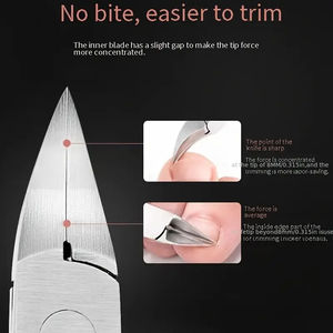 Pinzas para cutículas de acero inoxidable de alta calidad, alicates profesionales para uñas, removedor de piel muerta, pinza para uñas de los pies con bloqueo - Product Image 6