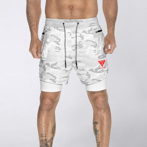 Shorts de compression à double couche de haute qualité, nouveau design, imprimé camouflage, séchage rapide, respirant, shorts de sport pour hommes - Product Image 2